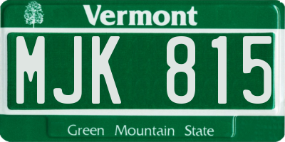 VT license plate MJK815