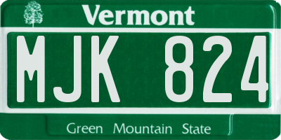 VT license plate MJK824