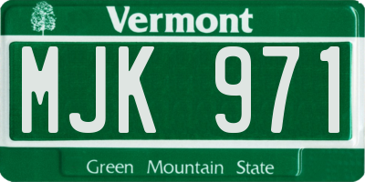 VT license plate MJK971
