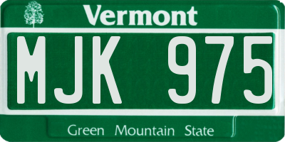 VT license plate MJK975