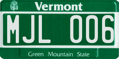 VT license plate MJL006