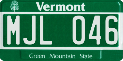 VT license plate MJL046