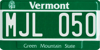 VT license plate MJL050