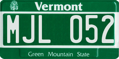 VT license plate MJL052