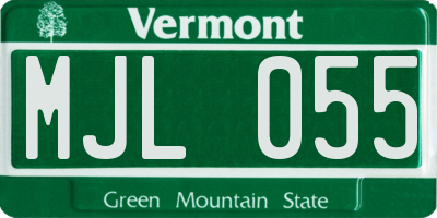 VT license plate MJL055