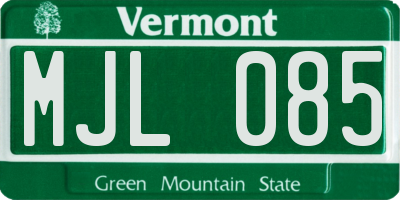 VT license plate MJL085