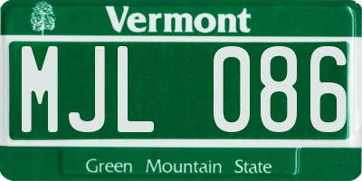 VT license plate MJL086
