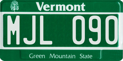 VT license plate MJL090
