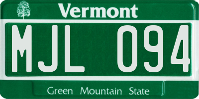 VT license plate MJL094