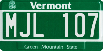 VT license plate MJL107