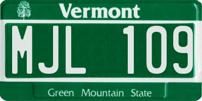 VT license plate MJL109