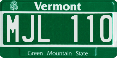 VT license plate MJL110