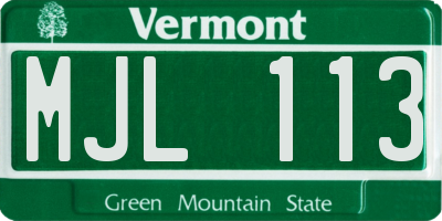 VT license plate MJL113