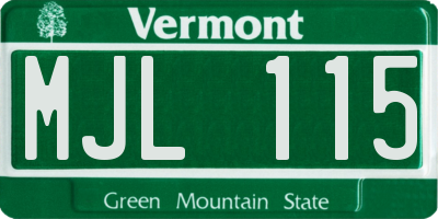 VT license plate MJL115