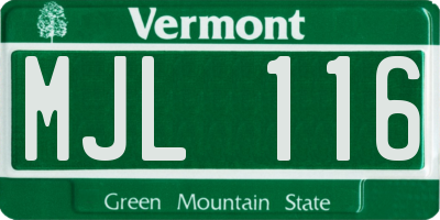 VT license plate MJL116