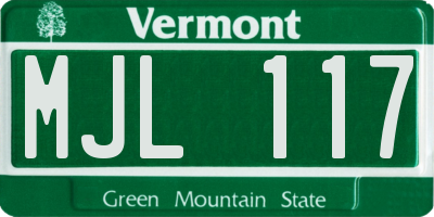VT license plate MJL117