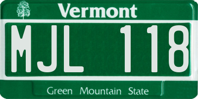 VT license plate MJL118