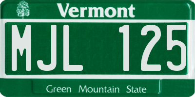 VT license plate MJL125