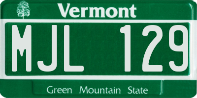 VT license plate MJL129