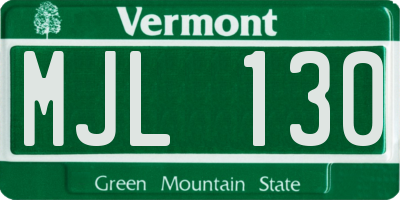 VT license plate MJL130