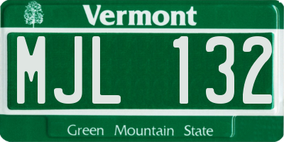 VT license plate MJL132