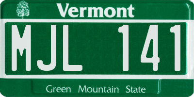 VT license plate MJL141