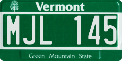 VT license plate MJL145