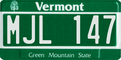 VT license plate MJL147