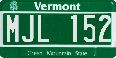 VT license plate MJL152