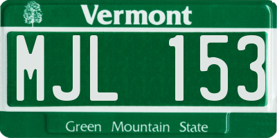 VT license plate MJL153