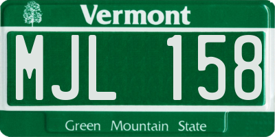 VT license plate MJL158