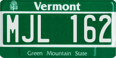 VT license plate MJL162
