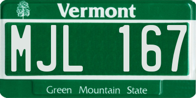 VT license plate MJL167