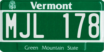 VT license plate MJL178