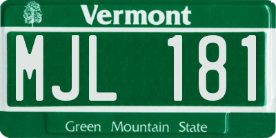 VT license plate MJL181