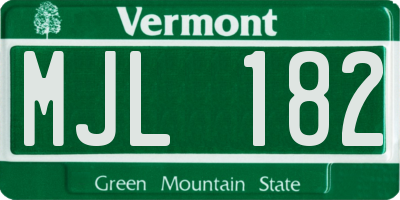 VT license plate MJL182