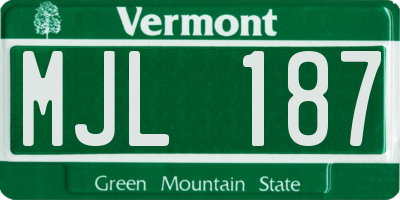 VT license plate MJL187