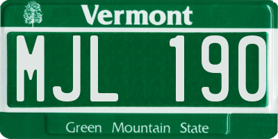 VT license plate MJL190