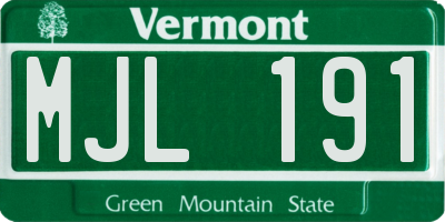 VT license plate MJL191