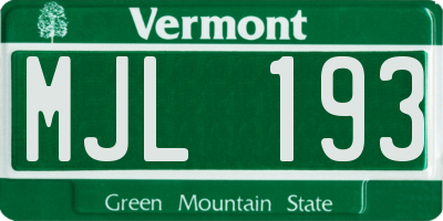 VT license plate MJL193
