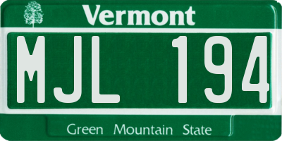 VT license plate MJL194