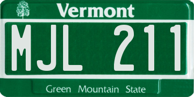 VT license plate MJL211