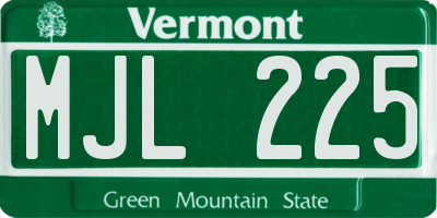 VT license plate MJL225