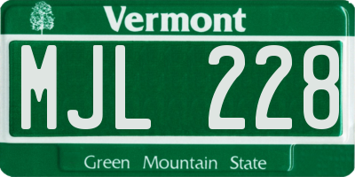 VT license plate MJL228