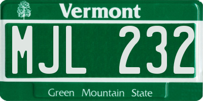 VT license plate MJL232