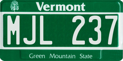 VT license plate MJL237