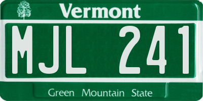 VT license plate MJL241