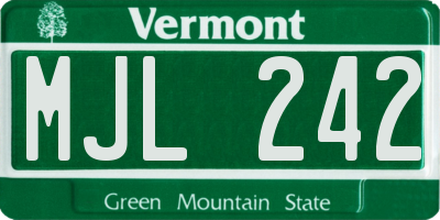 VT license plate MJL242