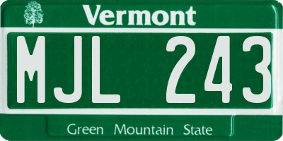 VT license plate MJL243