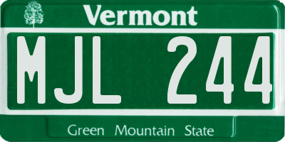 VT license plate MJL244